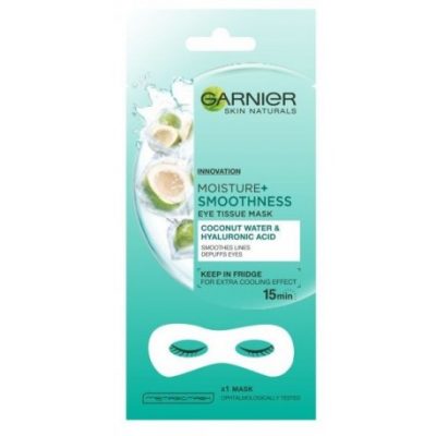 Garnier Moisture+Smoothness Eye Tissue Mască de ochi 1 pereche Apă de cocos 6g
